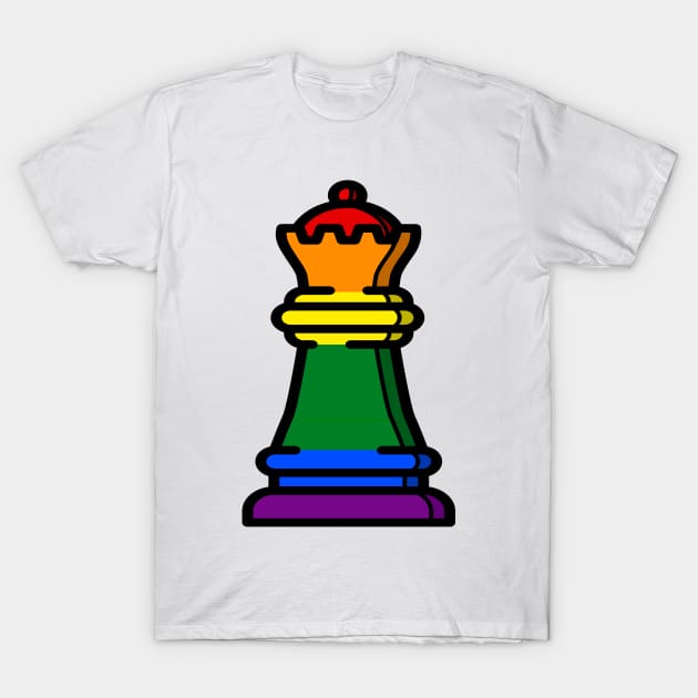 gay pride chess queen T-Shirt by goatboyjr
